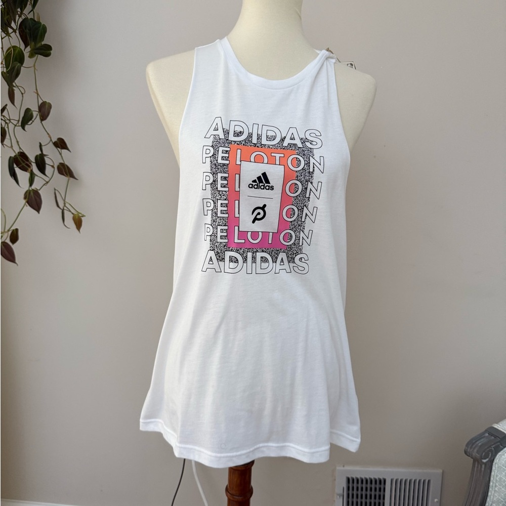 Adidas White Muscle Tank for Women